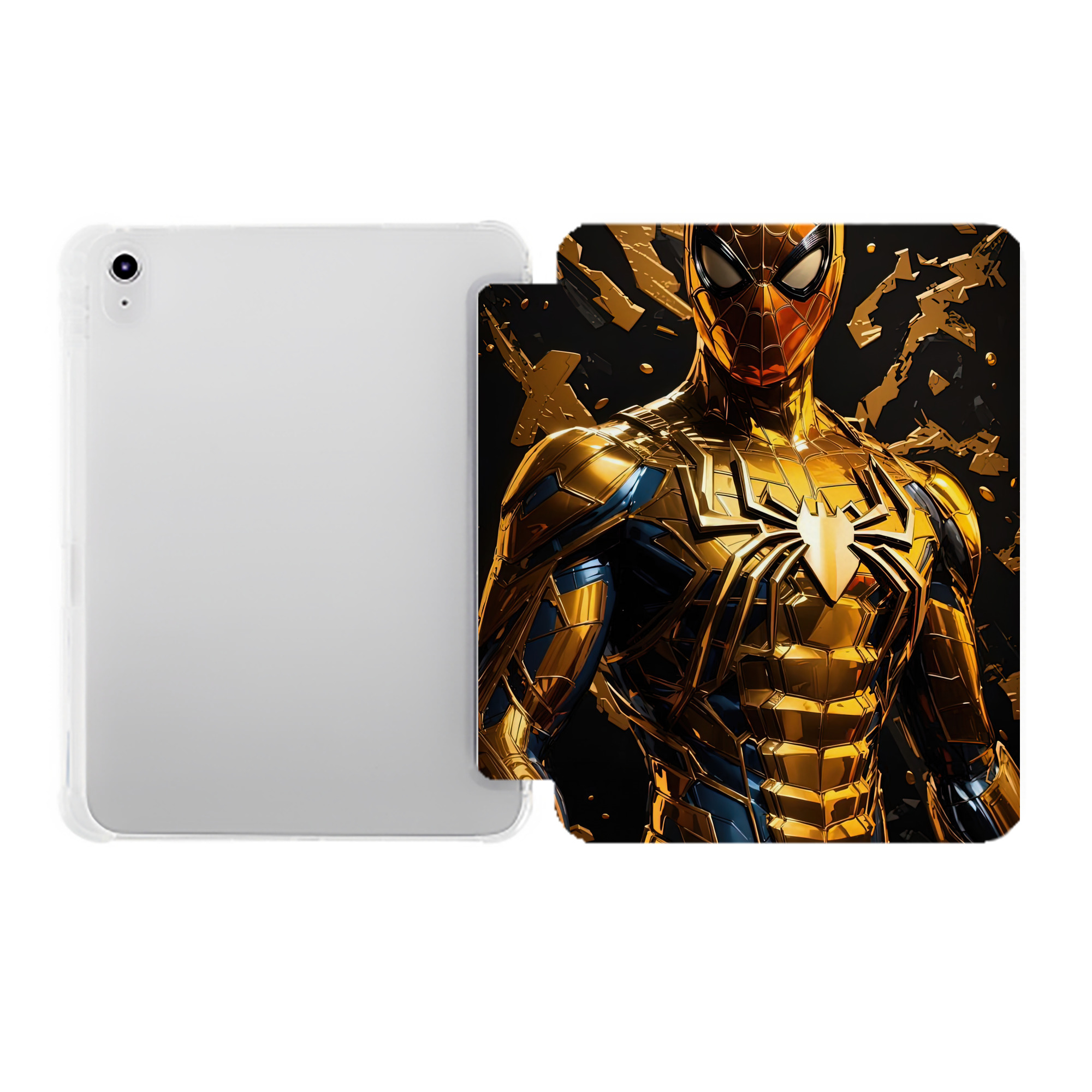 （画像用） Spider Man スパイダーマン IPad ケース ペン収納付き 三つ折りスタンド PUレザー×シリコン 対応機種9.5/10.5/10.9インチ